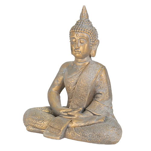 Ecd Germany Statue Bouddha jardin décoration intérieur extérieur feng shui en pierre 48 cm