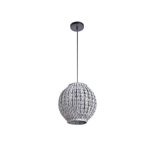 Lussiol Suspension boule en rotin tressé diamètre 31cm Tahia gris gris