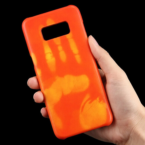 Wewoo Coque Orange pour Samsung Galaxy S8 + / G9550 Coller la peau + PC Capteur thermique décoloration étui de protection arrière