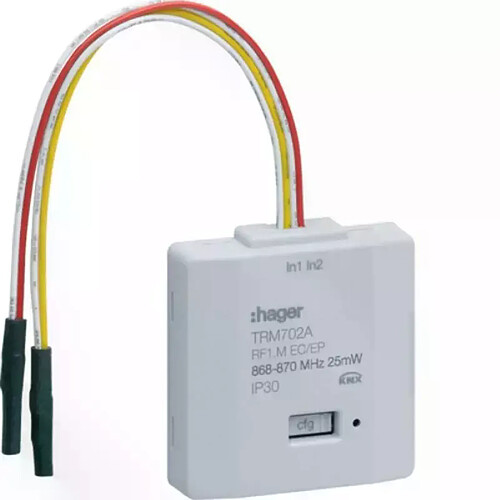 Hager Module 2 entrées à encastrer alimentation pile KNX radio