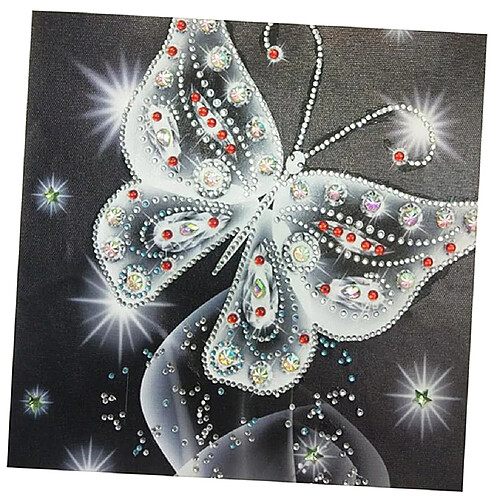 Peinture de diamant Drill spécial spécial bricolage Sparkle Butterfly Picture Pink