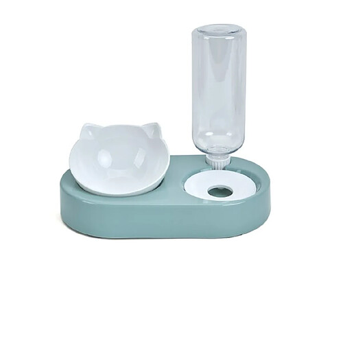 Universal Bol pour chat et distributeur d'eau automatique Mangeoir pour chat pour eau facile à boire Fournitures pour animaux de compagnie | Fournitures d'eau pour chat (vert)