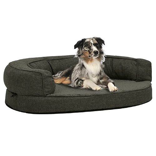 vidaXL Matelas de lit ergonomique pour chien 75x53 cm Gris foncé