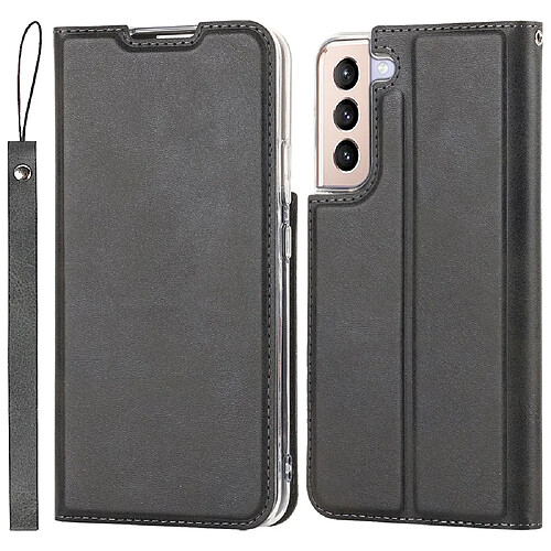 Etui en PU avec support et porte-carte noir pour votre Samsung Galaxy S22 5G