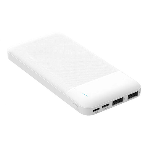 Platinet Batterie de Secours Blanche 10 000mAh [ Travel Power Bank Externe ] Sortie 2 Ports USB-A