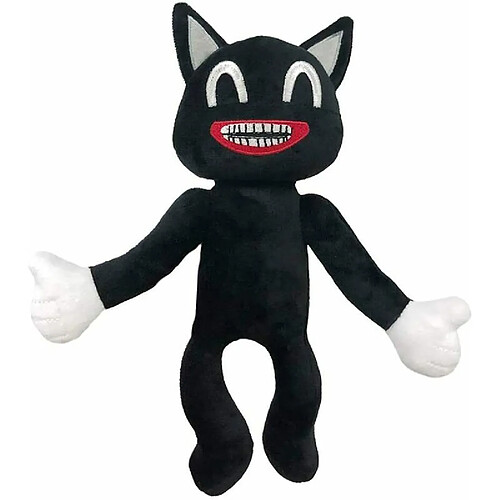 Universal Peluche de chat de dessin animé noir 30 cm/11,8 pouces Horreur(Le noir)