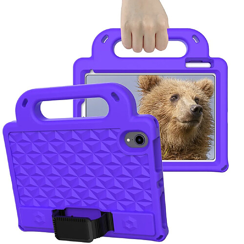 Coque en TPU avec béquille et bandoulière violet pour votre iPad mini (2021)