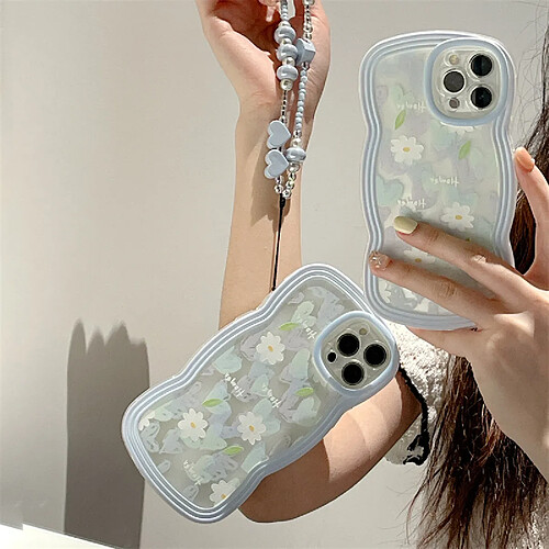 GUPBOO Étui pour iPhone12 Fleurs de peinture à l'huile fraîches femmes de chaîne de cas de téléphone portable de style coréen