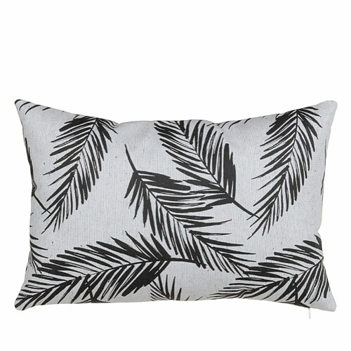 BigBuy Home Coussin Polyester Coton Blanc Noir 45 x 30 cm