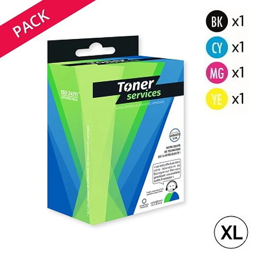 TONER SERVICES Compatible Epson 35XL Pack 4 cartouches Noir et couleurs T3596 Cadenas