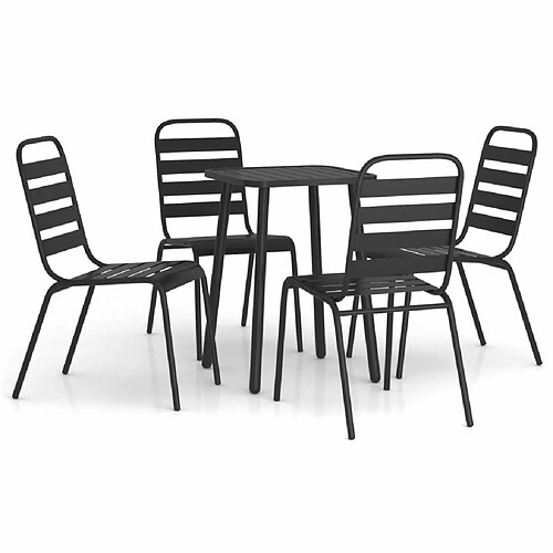 Maison Chic Ensemble de salle à manger de jardin 5 pcs,Table et chaises d'extérieur anthracite acier -GKD152296