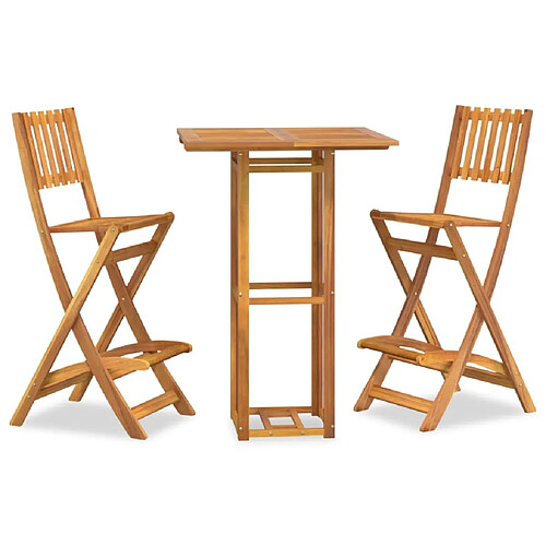 Maison Chic Table de bar et chaises d'extérieur 3 pcs,Ensemble de bar de jardin pour relax Bois d'acacia massif -GKD264015