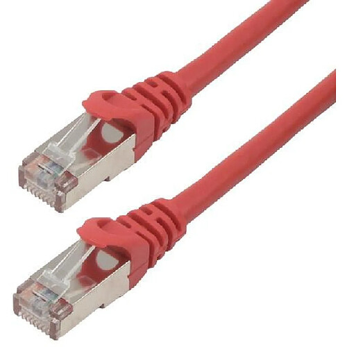 mcl - RJ45 - cat.6 100/1000Mbits/s - F/UTP (FTP) - serti droit - blindé - Rouge - 1m