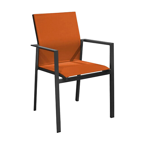 Proloisirs Fauteuil de jardin empilable Delia graphite, paprika.