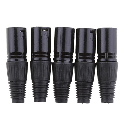 Lot 5pcs Câble XLR Connecteur Mâle pour Microphone Haut-parleur Audio