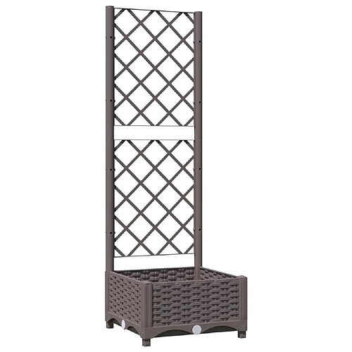 Maison Chic Jardinière,Bac à fleurs avec treillis - pot de fleur Marron 40x40x121,5 cm PP -GKD97917