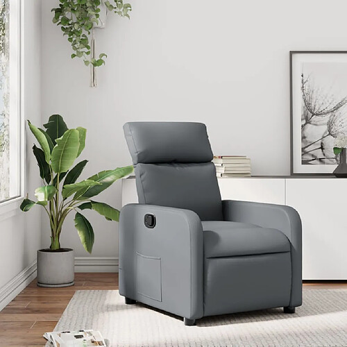 vidaXL Fauteuil inclinable Gris Similicuir