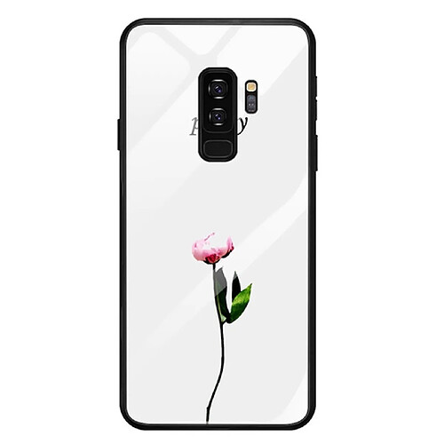 Wewoo Coque Fine Pour Galaxy S9 Plus Couverture de téléphone portable Verre peint Soft Case Edge TPU Couverture mobile Fleur