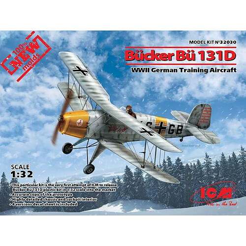 Bücker Bü 131D,WWII German Training Aircraft(100% new molds)- 1:32e - ICM