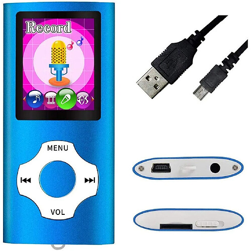 Vendos85 Lecteur MP4 avec micro SD de 32 go bleu foncé