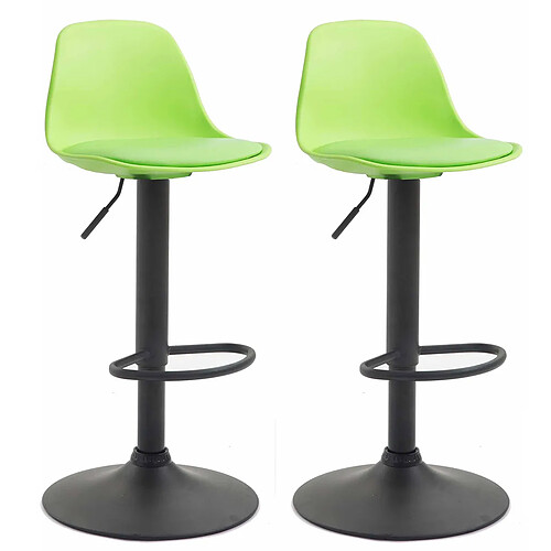 Non Lot de 2 tabourets de bar Kiel plastique noir