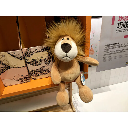 Universal 25cm vente chaude mignon dessin animé forêt animaux renard lion éléphant tigre singe cerf cheval enfants douce poupée doigts en peluche jouets en peluche cadeau | Peluche animaux en peluches (brun jaune)