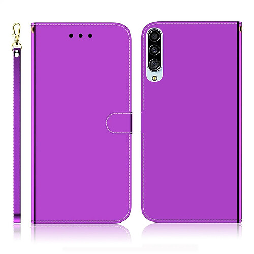 Wewoo Housse Coque Etui à rabat horizontal surface imitée pour Galaxy A90 5G avec supportfentes cartes et porte-monnaie et lanière violet