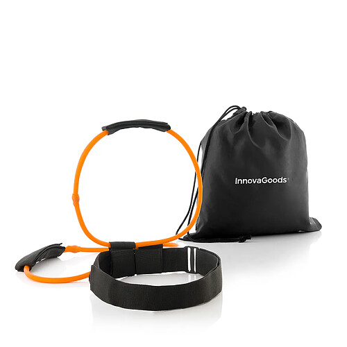 InnovaGoods Ceinture avec Bandes de résistance pour fessiers et Guide des Exercices Bootrainer, Adultes Unisexe, Noir, Orange