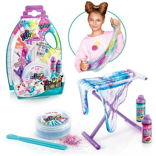 Canal Toys SO DIY So Slime Tie & Dye Kit 1 pot de slime transparente et 1 étendoir a slime - Colore ta slime !