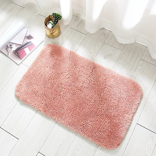 LUUCOZK Tapis de bain antidérapants, absorbants, à séchage rapide, décoration de salle de bain, épais, rose-40x60cm