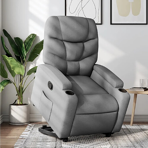 vidaXL Fauteuil inclinable Gris clair Tissu