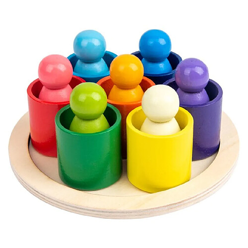 Universal Les derniers bébés en bois arc-en-ciel maison arbre poupée mini empileur blocs jouets arc-en-ciel bar blocs petites tailles incohérentes jeux de table cadeaux | empilement blocs (couleur arc-en-ciel)