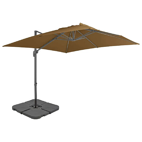 vidaXL Parasol de jardin avec base portable taupe