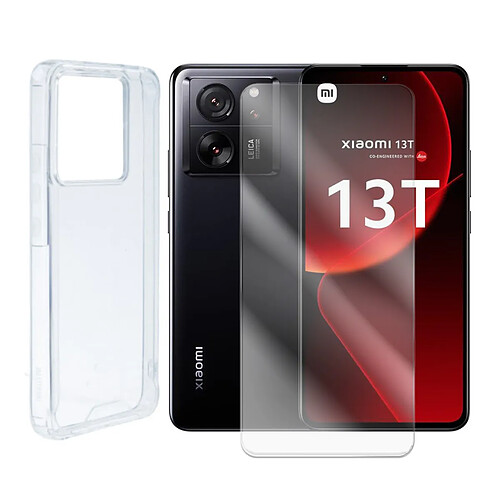 Coque de protection souple silicone transparente + Lot de 2 Verre trempé pour Xiaomi 13T 5G 6.67" - VISIODIRECT -