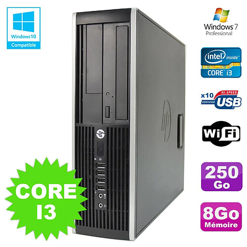 PC HP Elite 8200 SFF Intel Core I3 3.1GHz 8Go Disque 250Go DVD WIFI W7 · Occasion