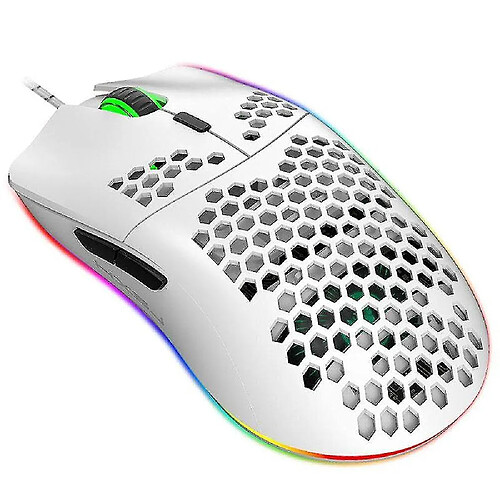 Universal HXSJ J900 Gaming Mouse RGB Lighting RGB Souris programmable avec six coquilles en nid d'abeille DPI réglables pour