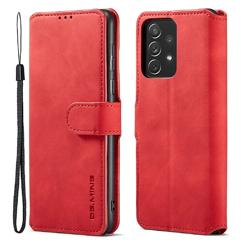 Etui en PU DG.MING style rétro, antichoc, fermoir magnétique avec support rouge pour votre Samsung Galaxy A73 5G