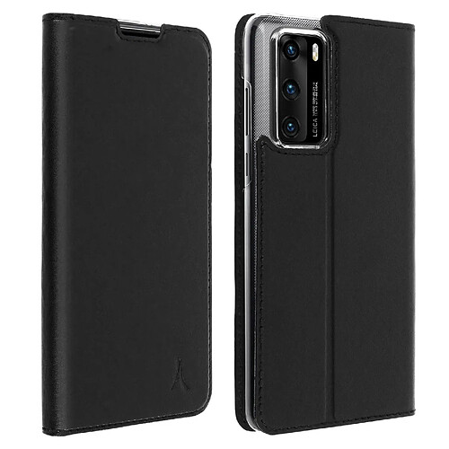 Housse Huawei P40 Étui Clapet Porte-carte Support vidéo Akashi Noir