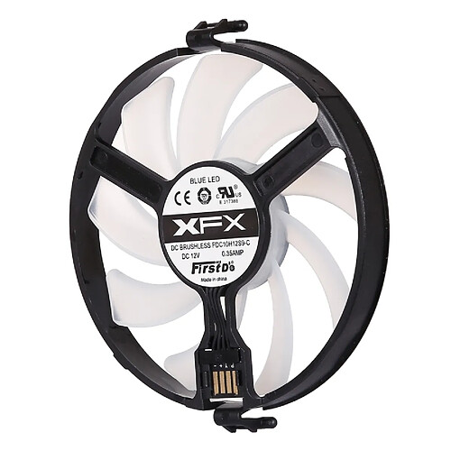 Wewoo Ventilateur de refroidissement carte graphique GPU cartes graphiques VGA refroidisseur pour XFX RX470 RX480, avec la lumière bleue