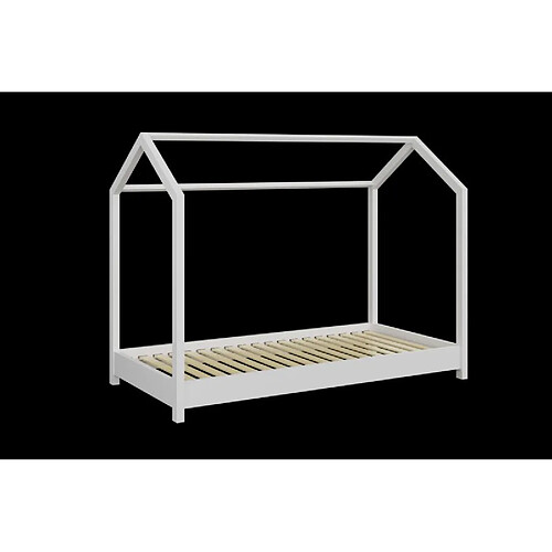 Lit Bella blanc sans tiroir, sans matelas 160/80