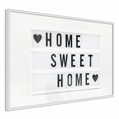 Paris Prix Affiche Murale Encadrée There is No Place Like Home 30 x 20 cm Blanc