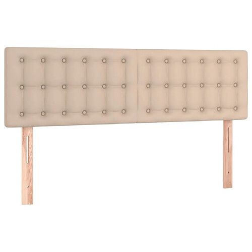 Maison Chic Lot de 2 Têtes de lit design pour chambre - Décoration de lit Cappuccino 72x5x78/88 cm Similicuir -MN32087