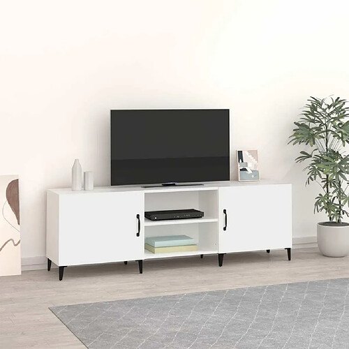 Maison Chic Meuble TV scandinave - Banc TV pour salon blanc 150x30x50 cm bois d'ingénierie -MN35776