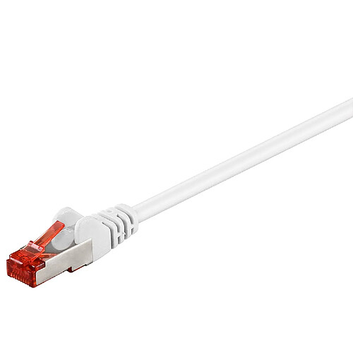 Goobay Câble réseau Cat 6 Câble LAN pour Gigabit Ethernet S-FTP, 3m, Weiß, 1