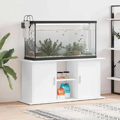 vidaXL Support pour aquarium blanc 121x41x58 cm bois d'ingénierie