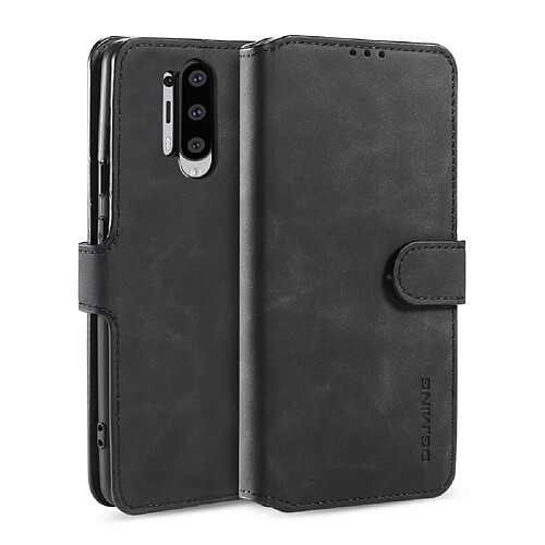 Etui en PU style rétro avec support noir pour votre OnePlus 8 Pro