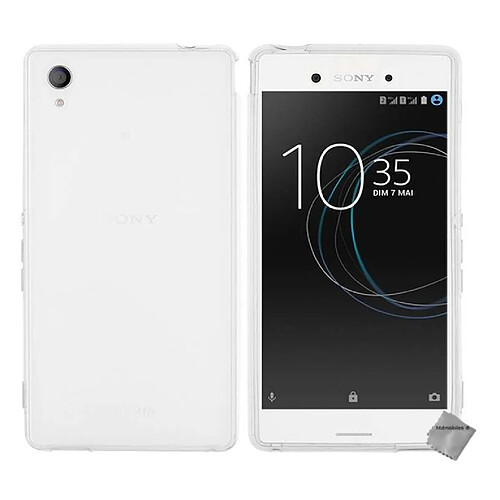 Htdmobiles Coque silicone gel fine pour Sony Xperia XA1 Ultra + verre trempe - BLANC TRANSPARENT