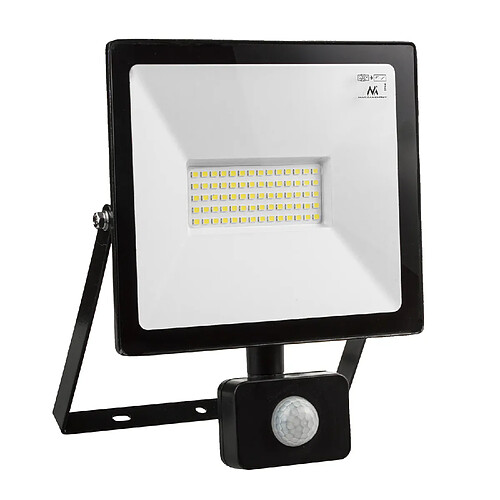 Projecteur LED avec détecteur de mouvement PIR Maclean 50W 4000 lumens spots slim IP44 résistant aux éclaboussures (50W, blanc chaud 3000K)