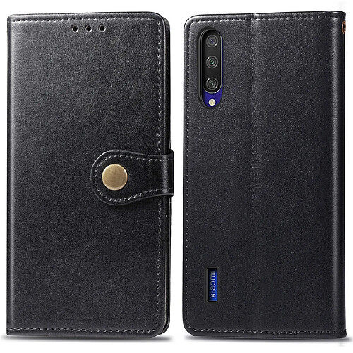 Wewoo Housse Coque Etui en cuir de protection pour téléphone portable avec boucle photocadre photo et fente carteportefeuille et support Xiaomi CC9 noir