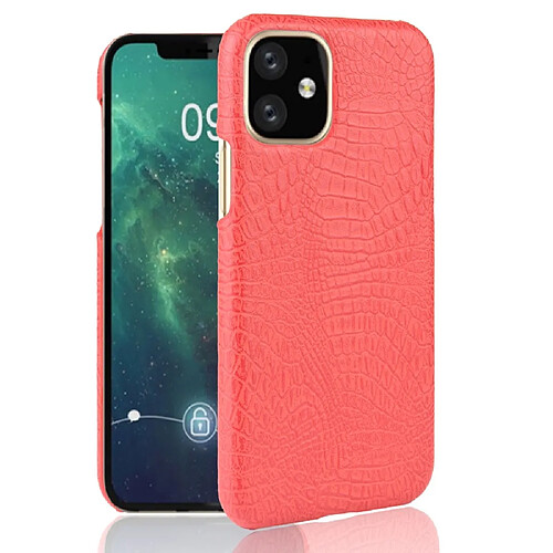 Wewoo Coque Rigide Pour iPhone 11 Crocodile antichoc Texture PC + Etui PU Rouge